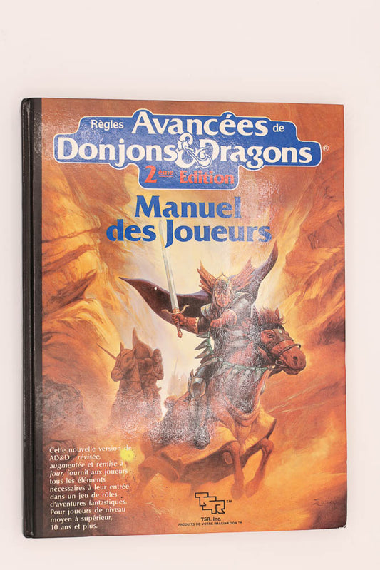 AD&D Manuel des Joueurs. Rare alternate letterhead 1st print. French. France