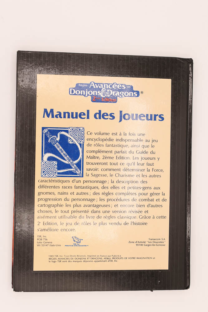 AD&D Manuel des Joueurs. Rare alternate letterhead 1st print. French. France