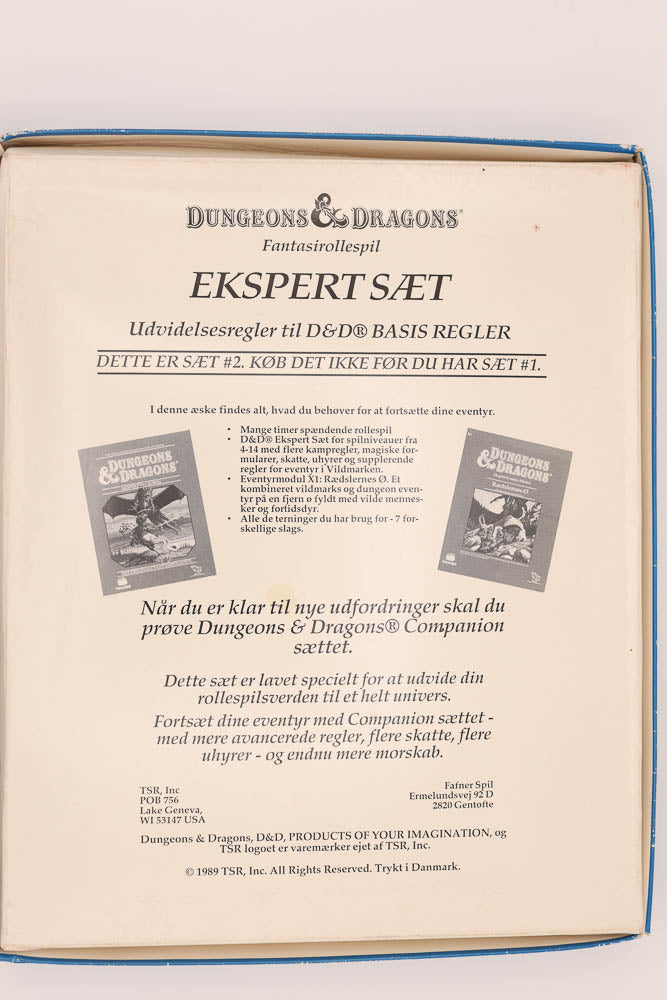 D&D Ekspert regler. Danish. Denmark